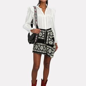 Nwt Isabel Étoile Marant Jupe Jiloa Black Mini Skirt Size 38